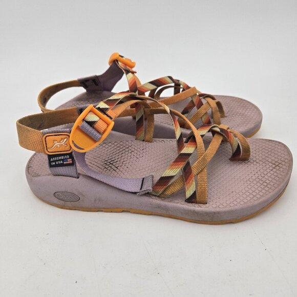 Chaco Women’s ZCloud X2 Puzzle Poppy Sandal Size 10 Walk In Love Purple Orange - Picture 4 of 7